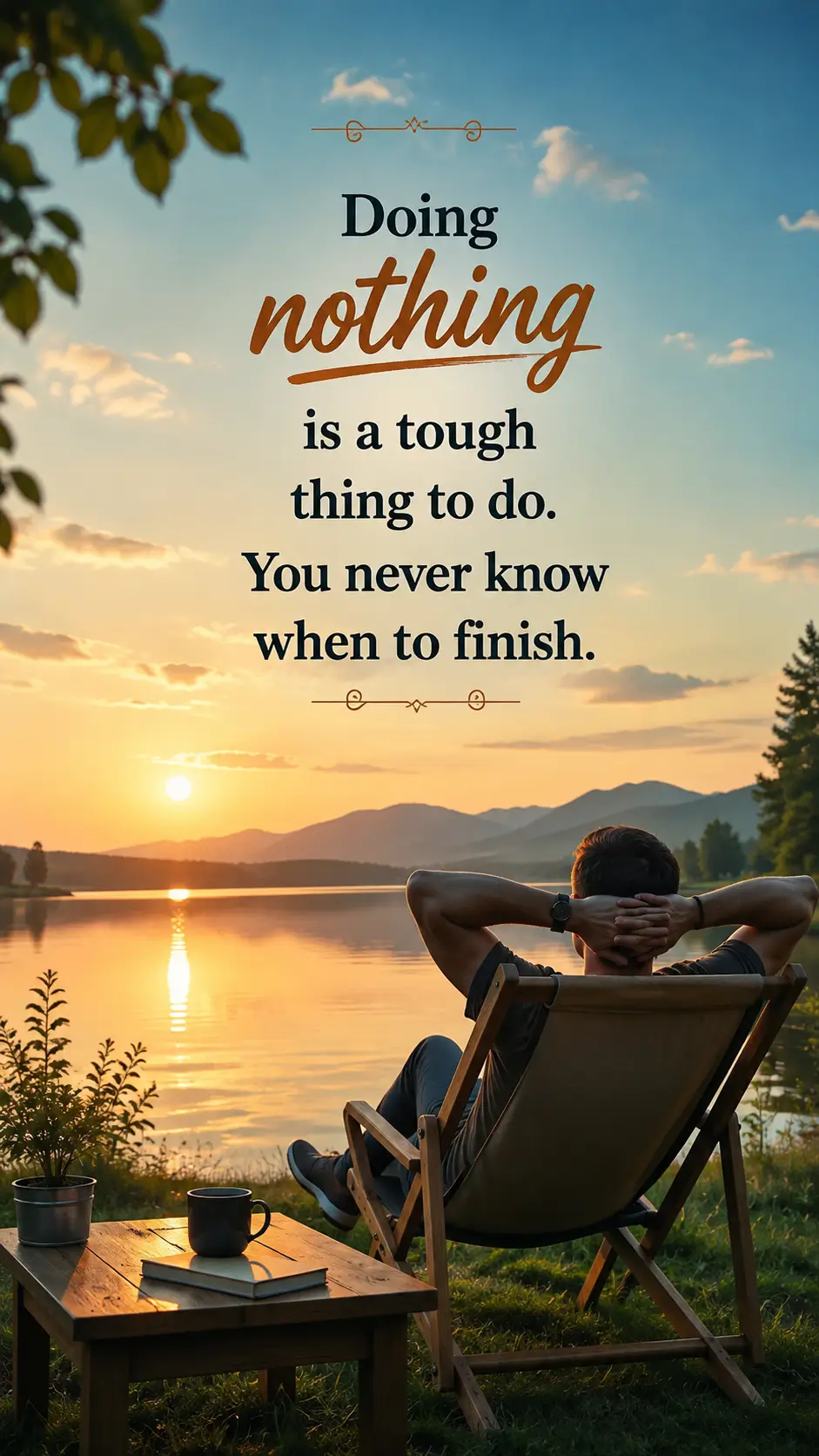 Doing nothing is a tough thing to do. You never know when to finish.