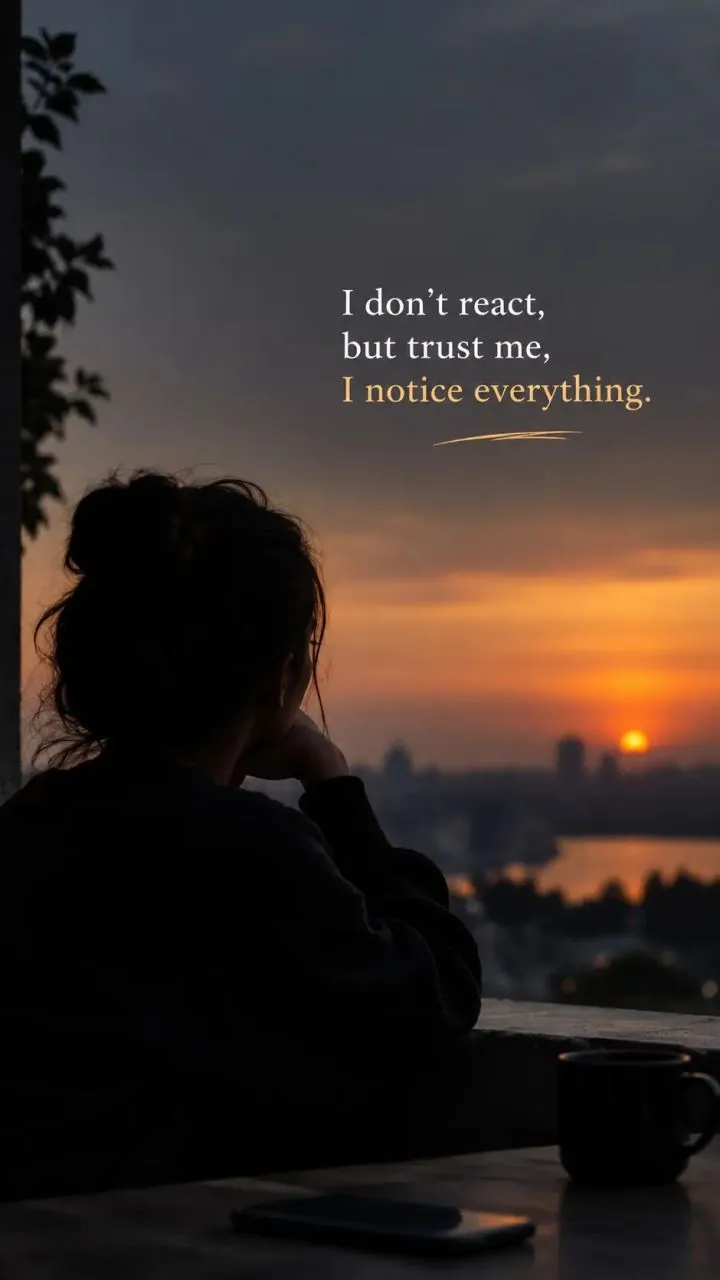 I dont react, but trust me, I notice everthing