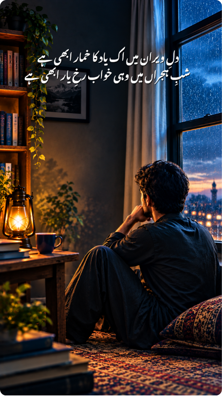 دلِ ویران میں اک یاد کا خمار ابھی ہے  شبِ ہجراں میں وہی خواب رخِ یار ابھی ہے