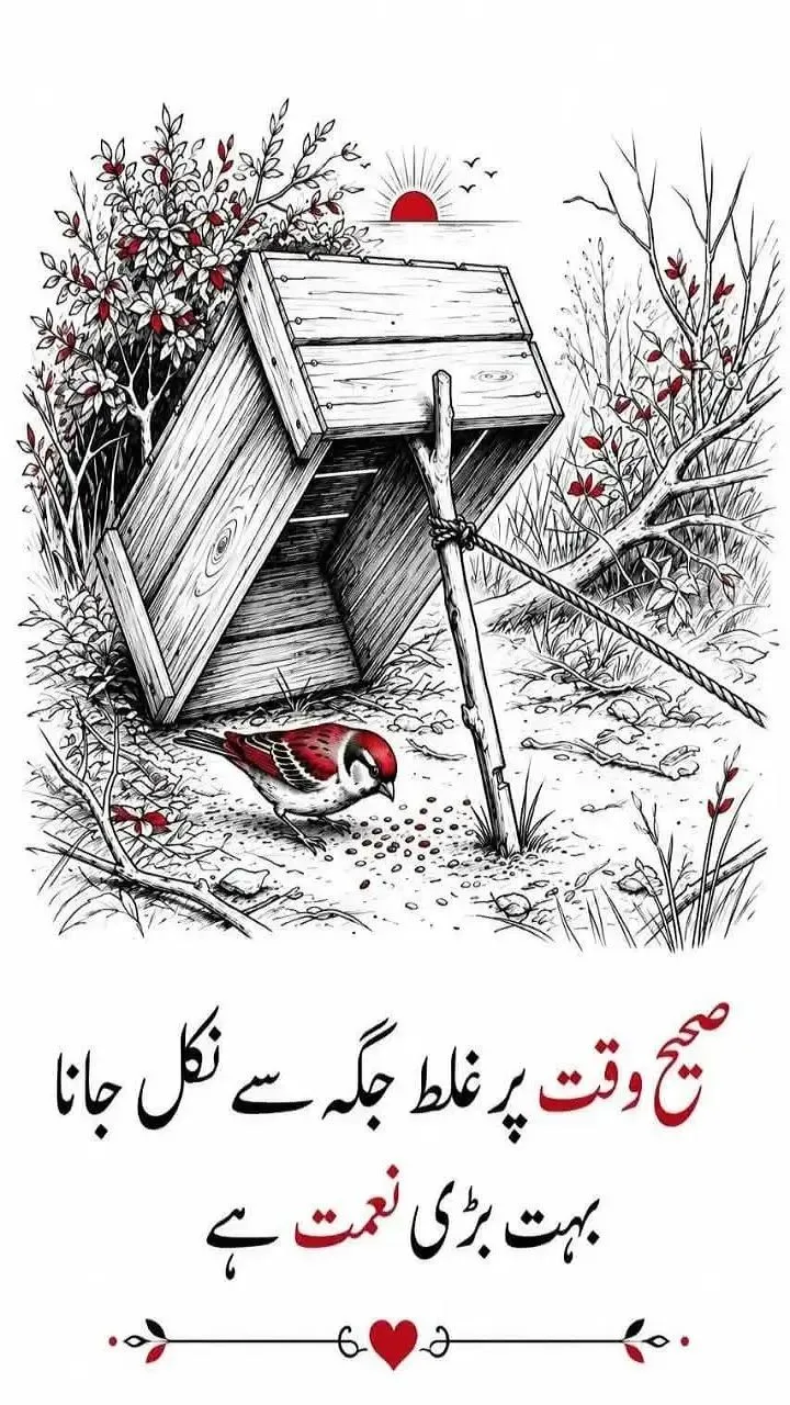 Sahi waqat per ghalat jagha se nikal jana bohat bari nemat hai
