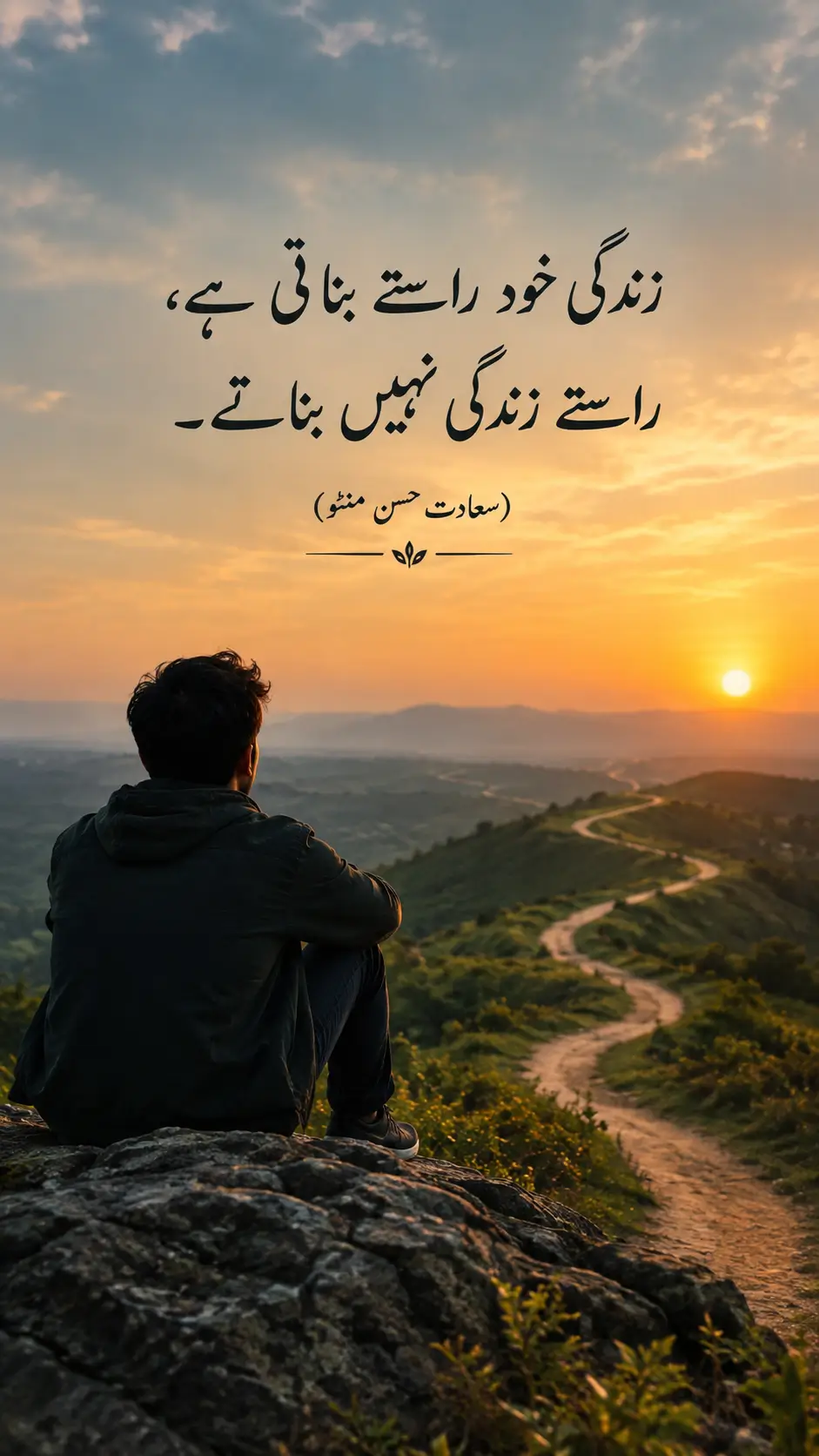 زندگی خود راستے بناتی ہے، راستے زندگی نہیں بناتے۔