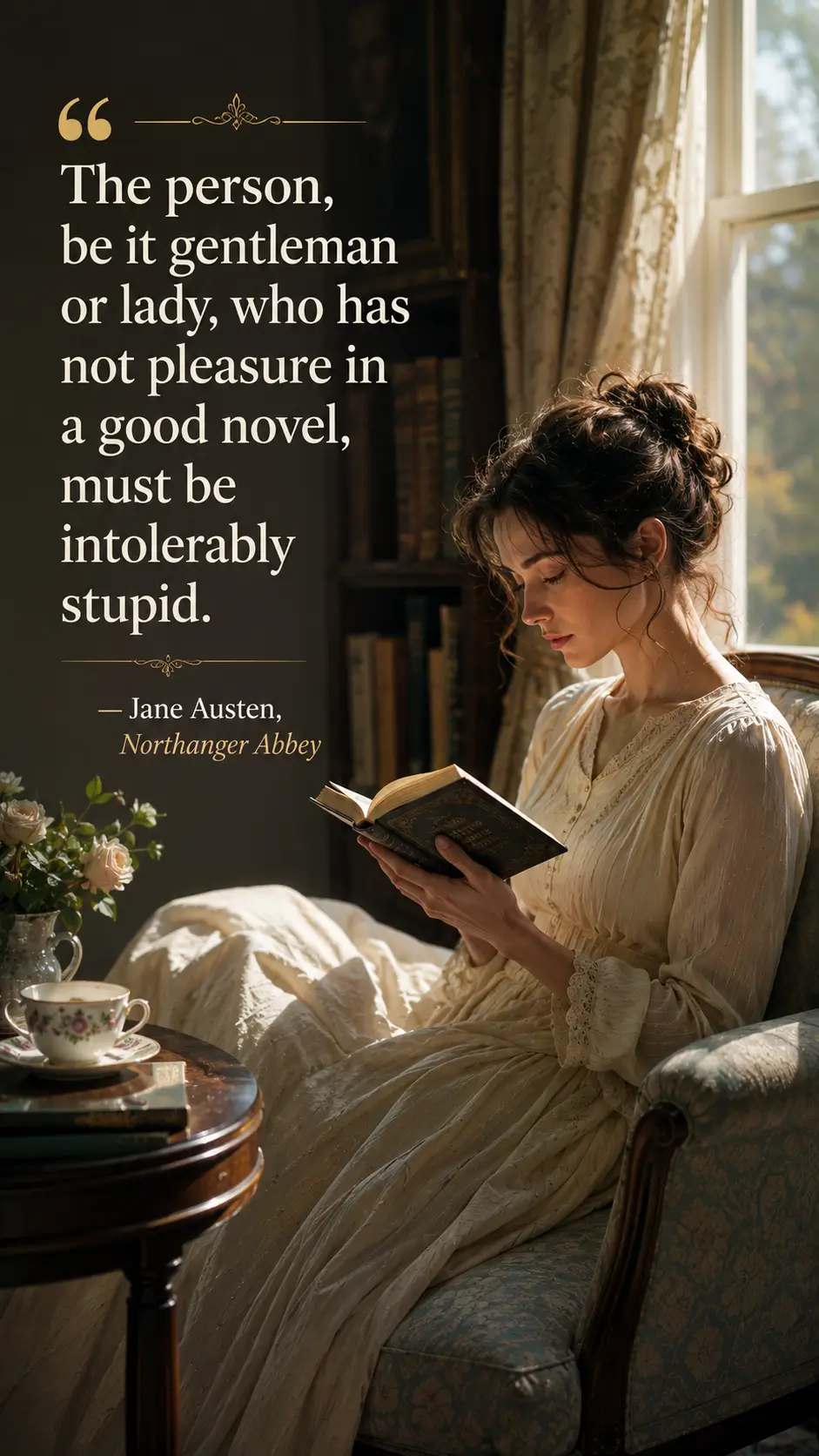 The person, be it gentleman or lady, who has not pleasure in a good novel