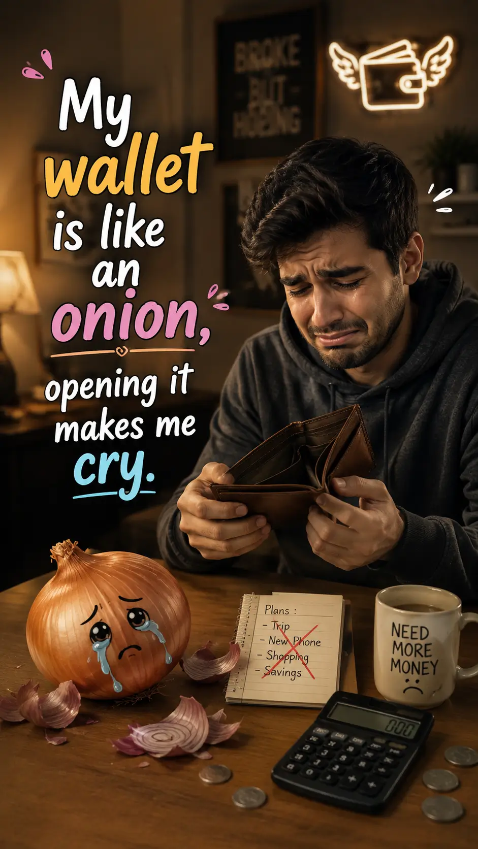 My wallet is like an onion, opening it makes me cry.