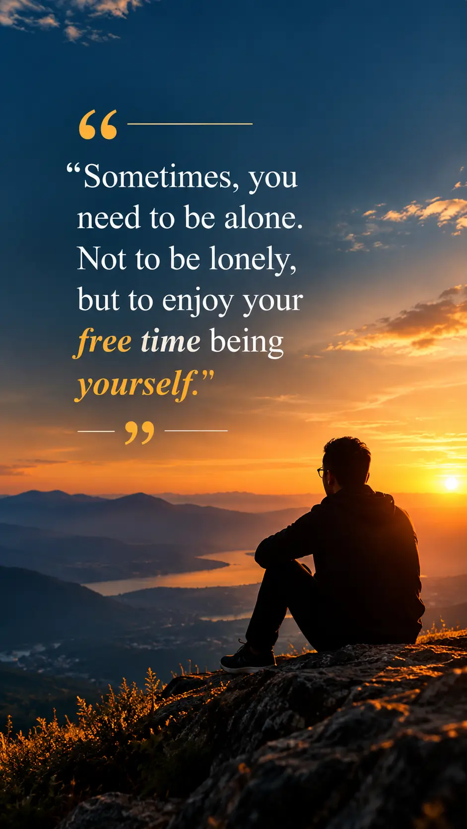 Sometimes, you need to be alone. Not to be lonely, but to enjoy your free time being yourself.