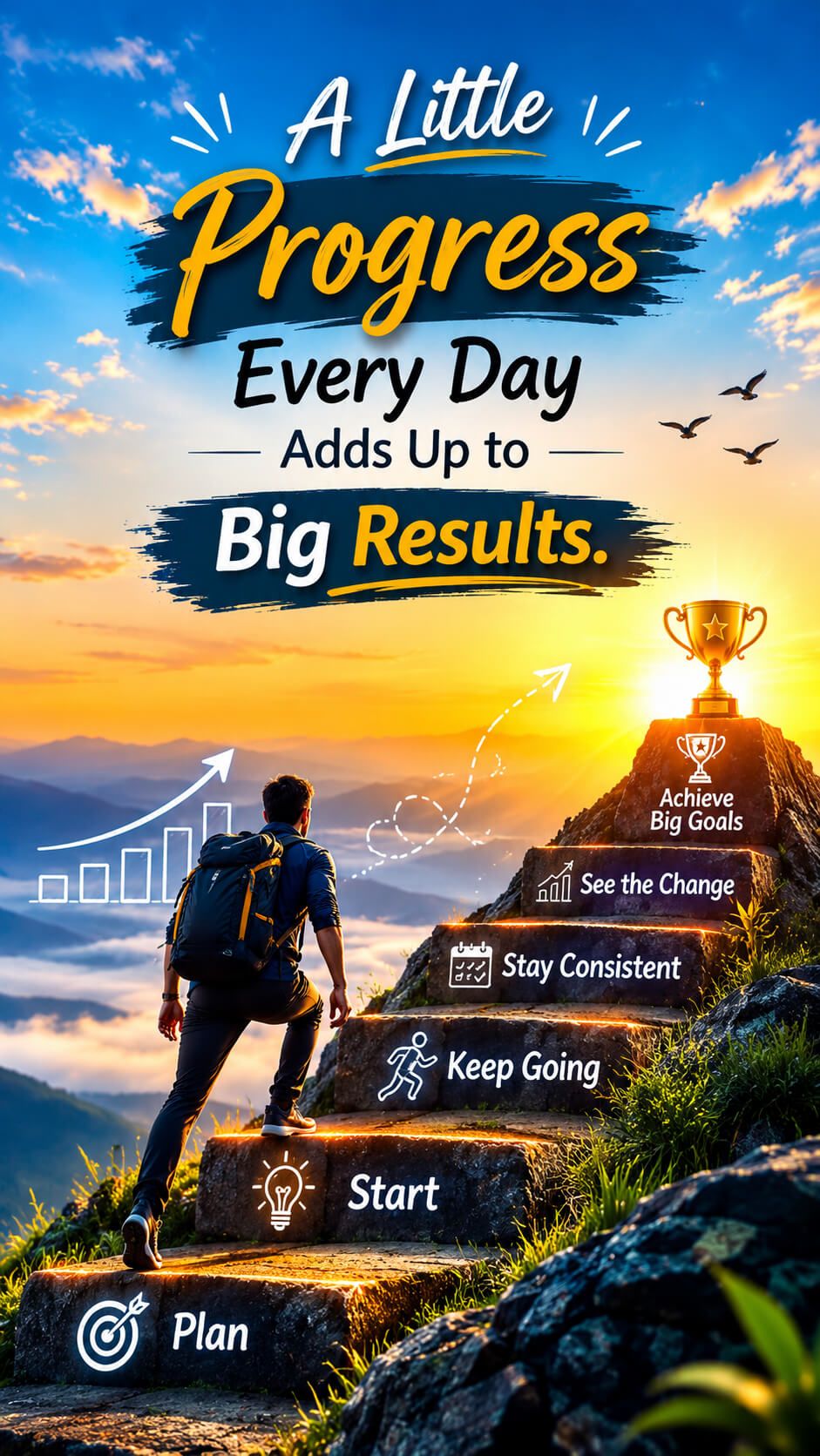 A little progress every day adds up to big results.