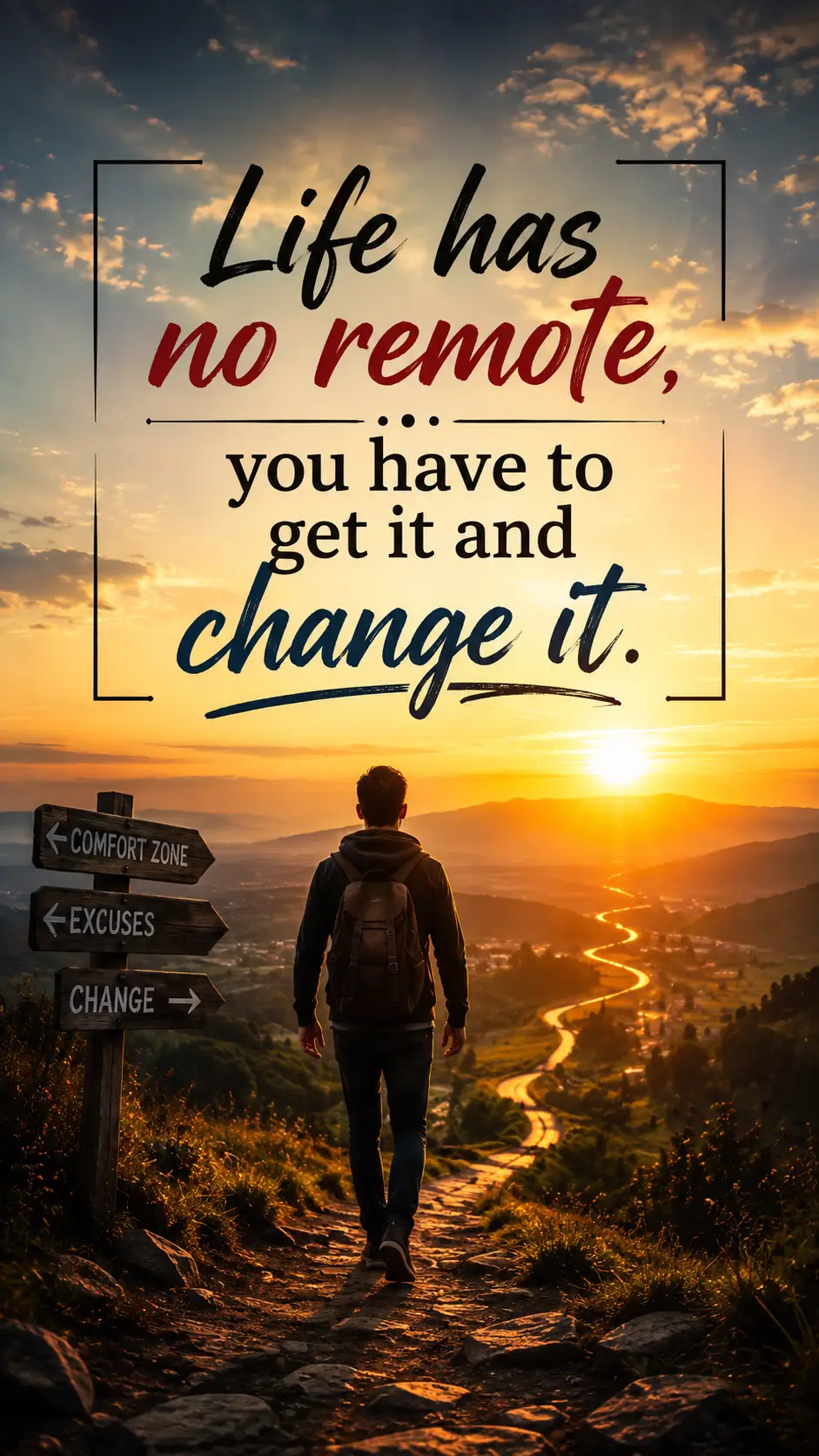 Life has no remote, you have to get it and change it.