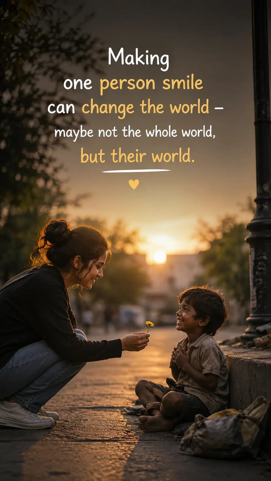 Making one person smile can change the world – maybe not the whole world, but their world.