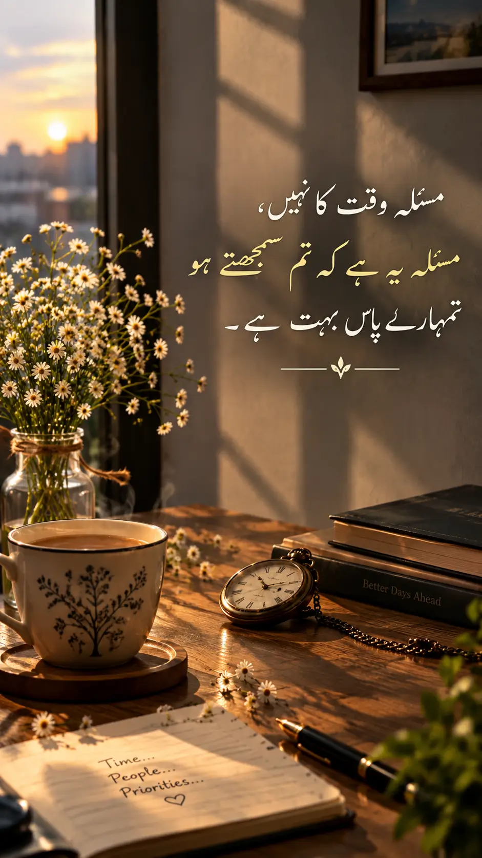 masla waqat ka nahi, masla yeh hai ke tum samjhtay ho tumhray paas bohat hai
