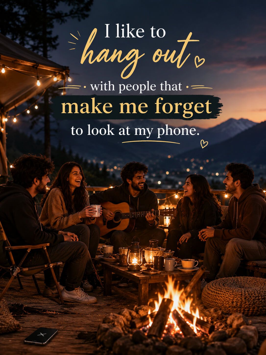 I like to hang out with people that make me forget to look at my phone.