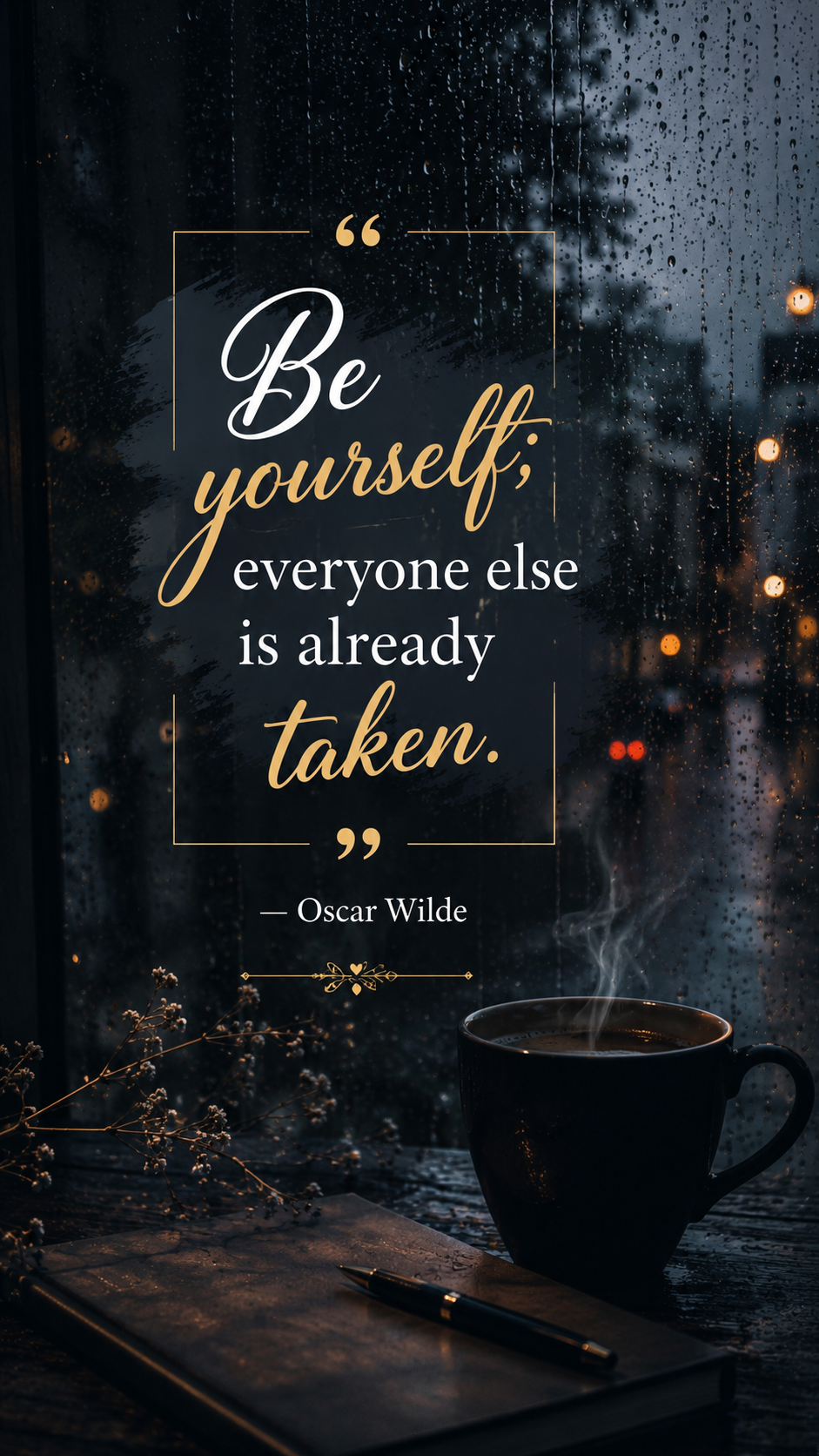 “Be yourself; everyone else is already taken.”