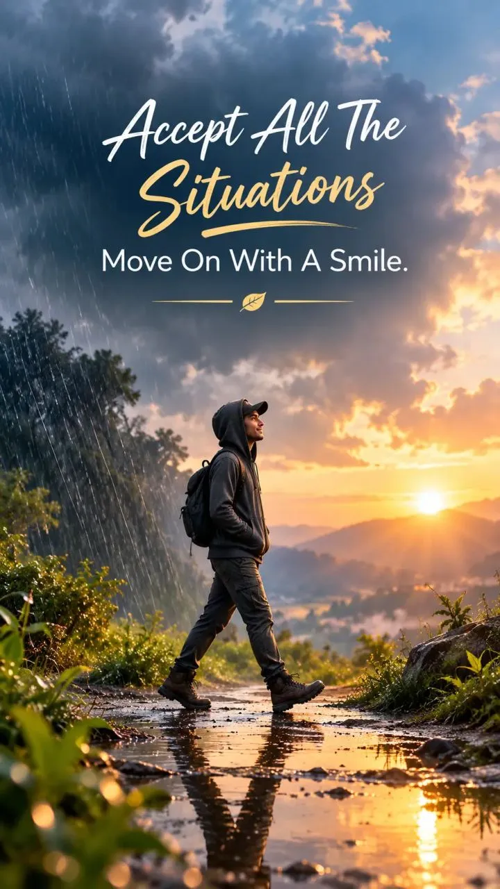 Accept all the situations, move on with on with a smile