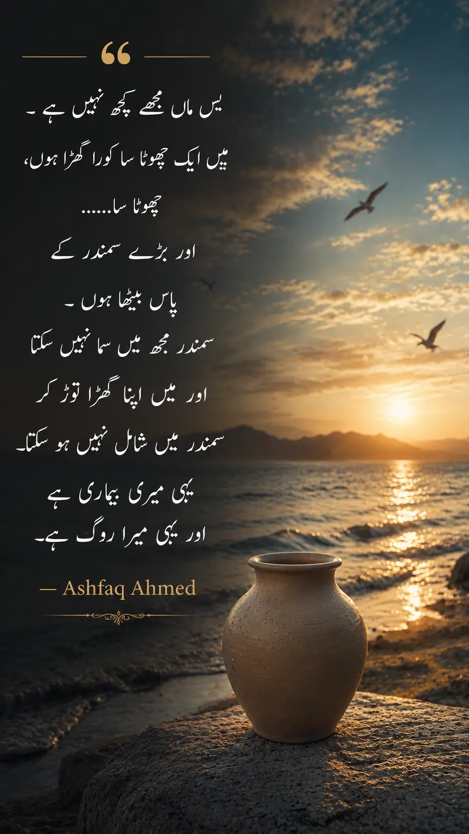 میں ایک چھوٹا سا کورا گھڑا ہوں