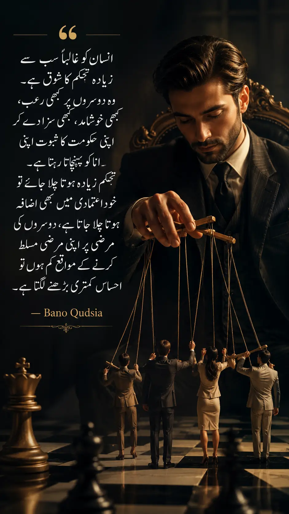 انسان کو غالباً سب سے زیادہ تحکم کا شوق ہے