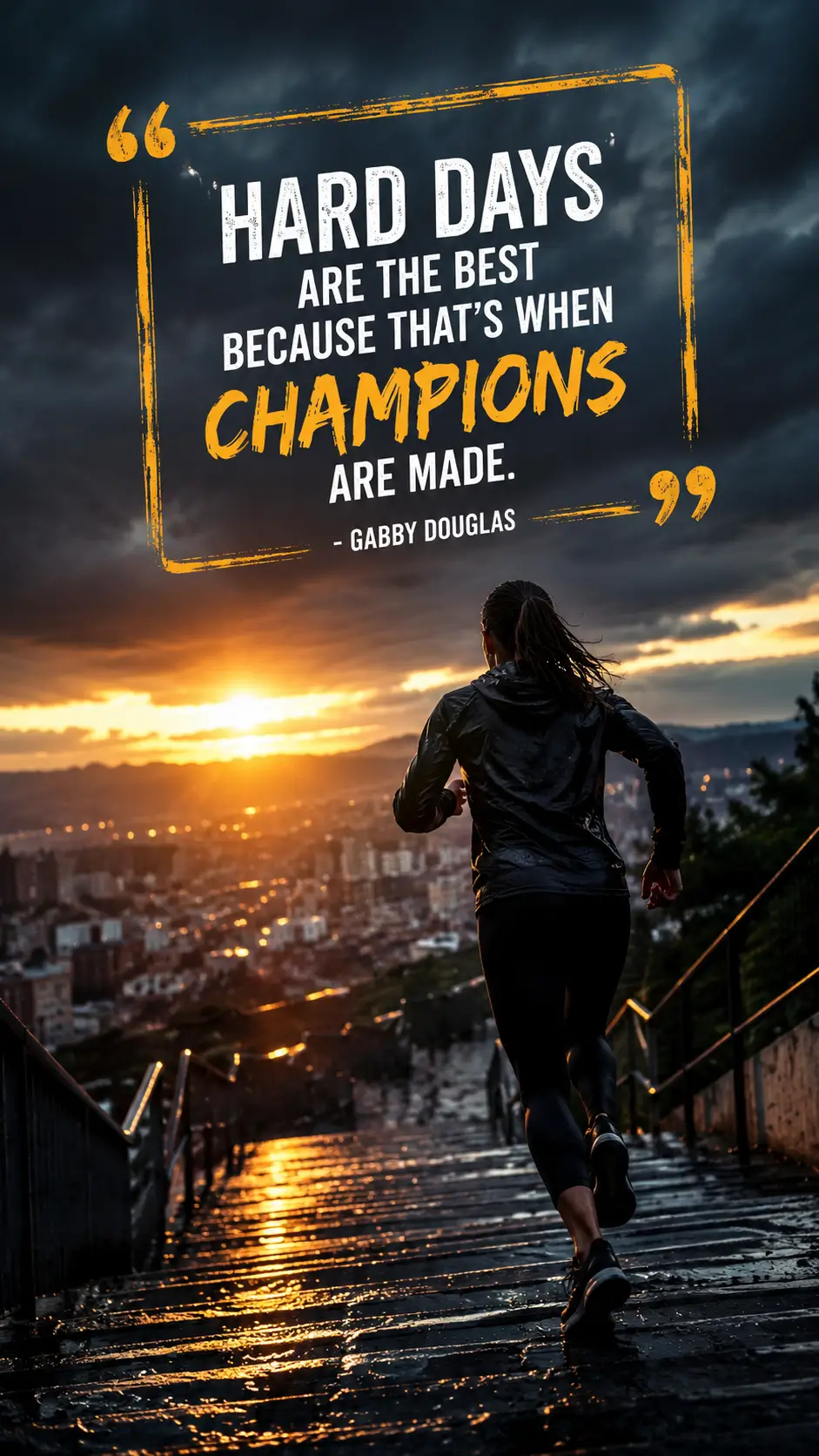 Hard days are the best because that’s when champions are made