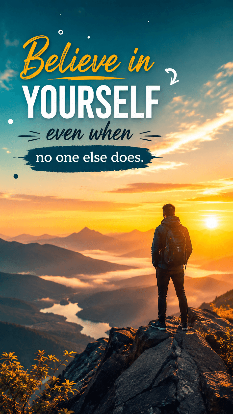 Believe in yourself even when no one else does.