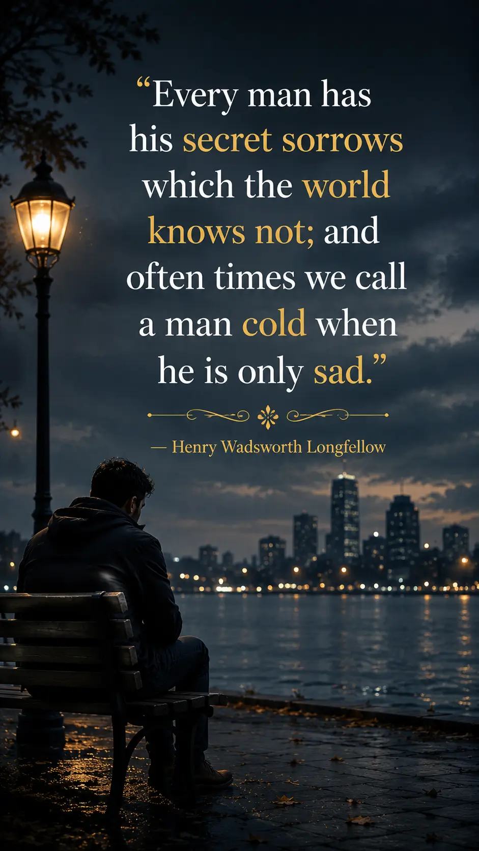 Every man has his secret sorrows which the world knows not; and often times we call a man cold when he is only sad.