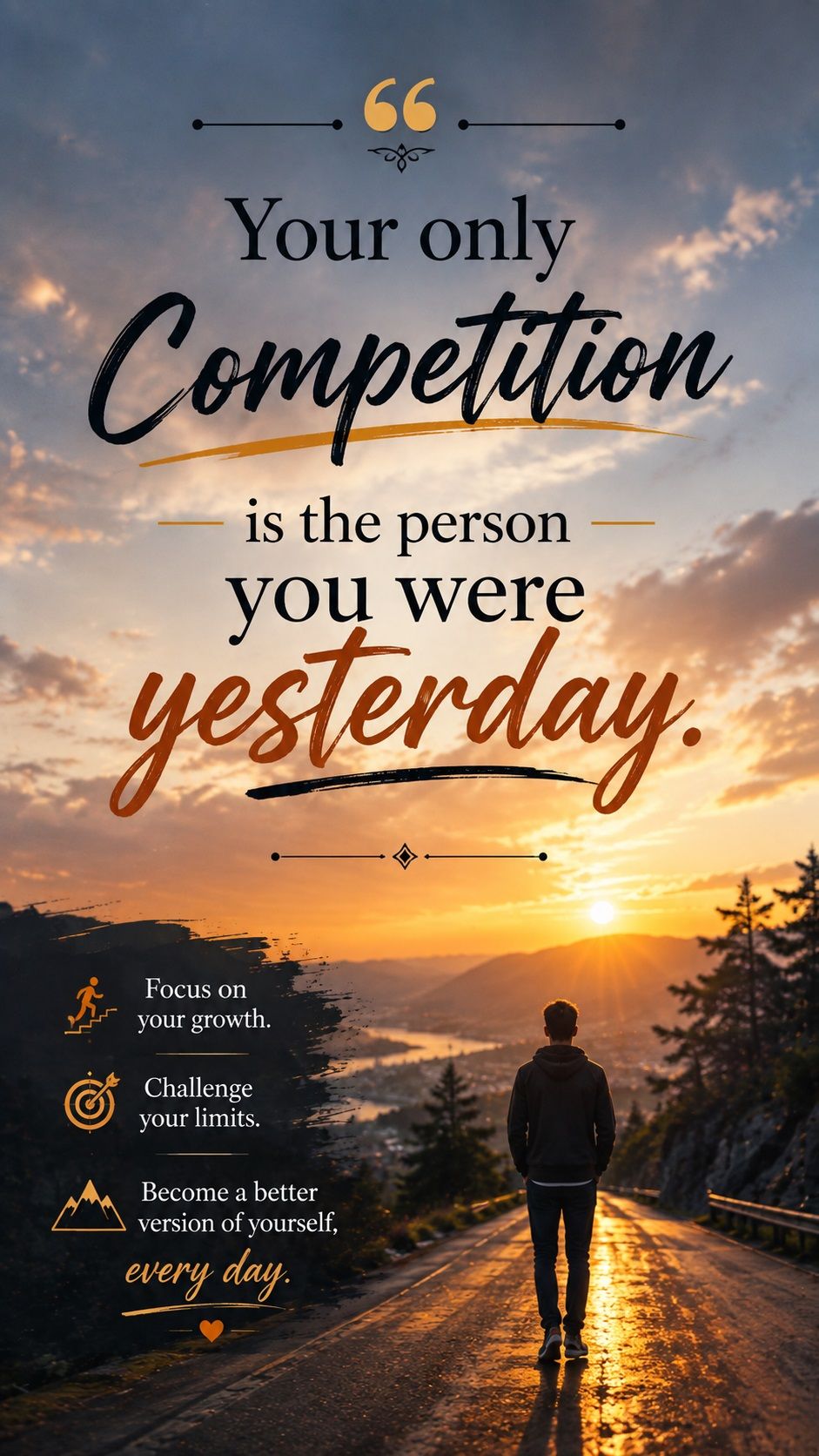 Your only competition is the person you were yesterday.