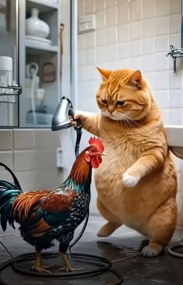 Cat and Rooster Story