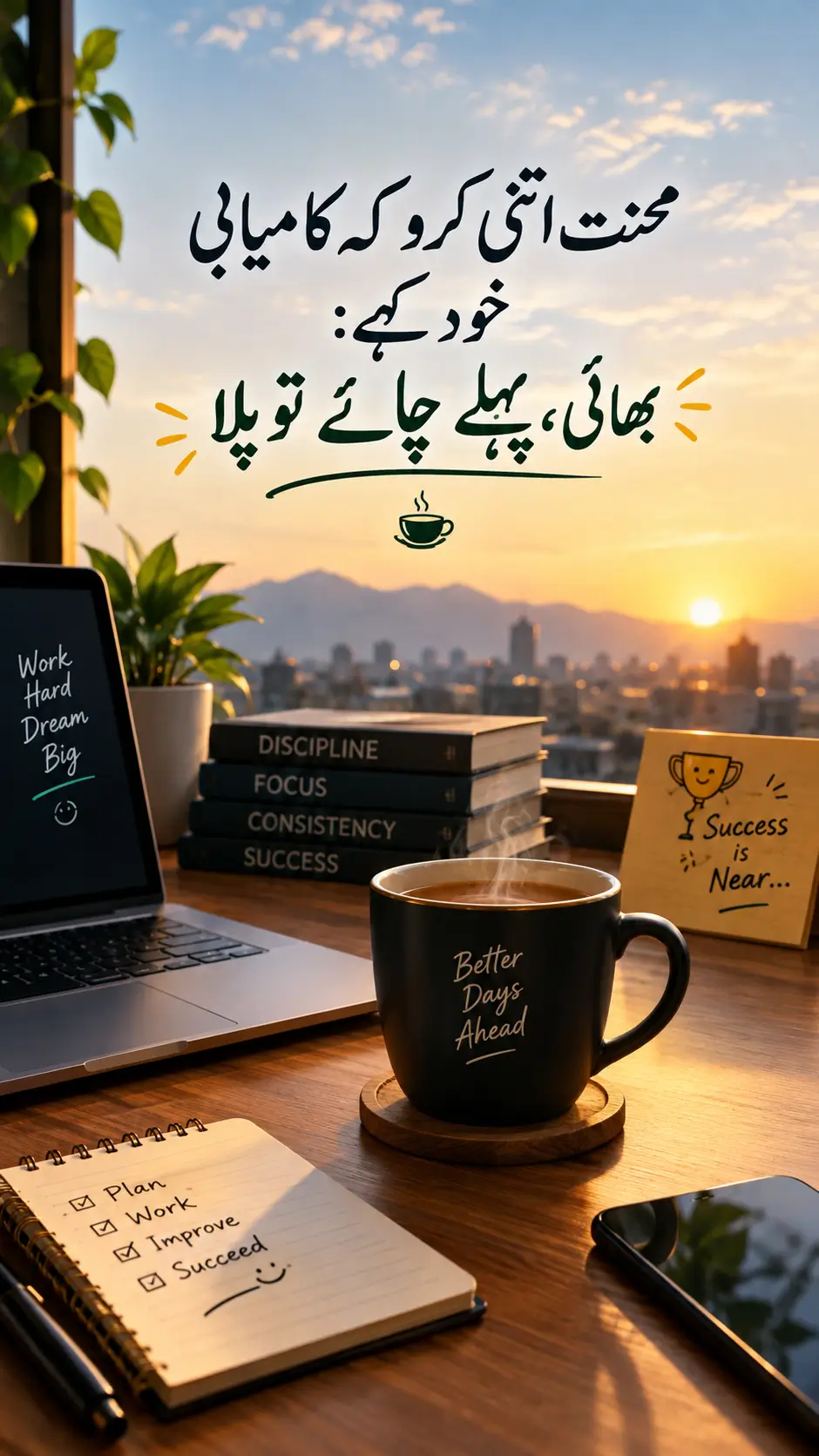 محنت اتنی کرو کہ کامیابی خود کہے: بھائی، پہلے چائے تو پلا