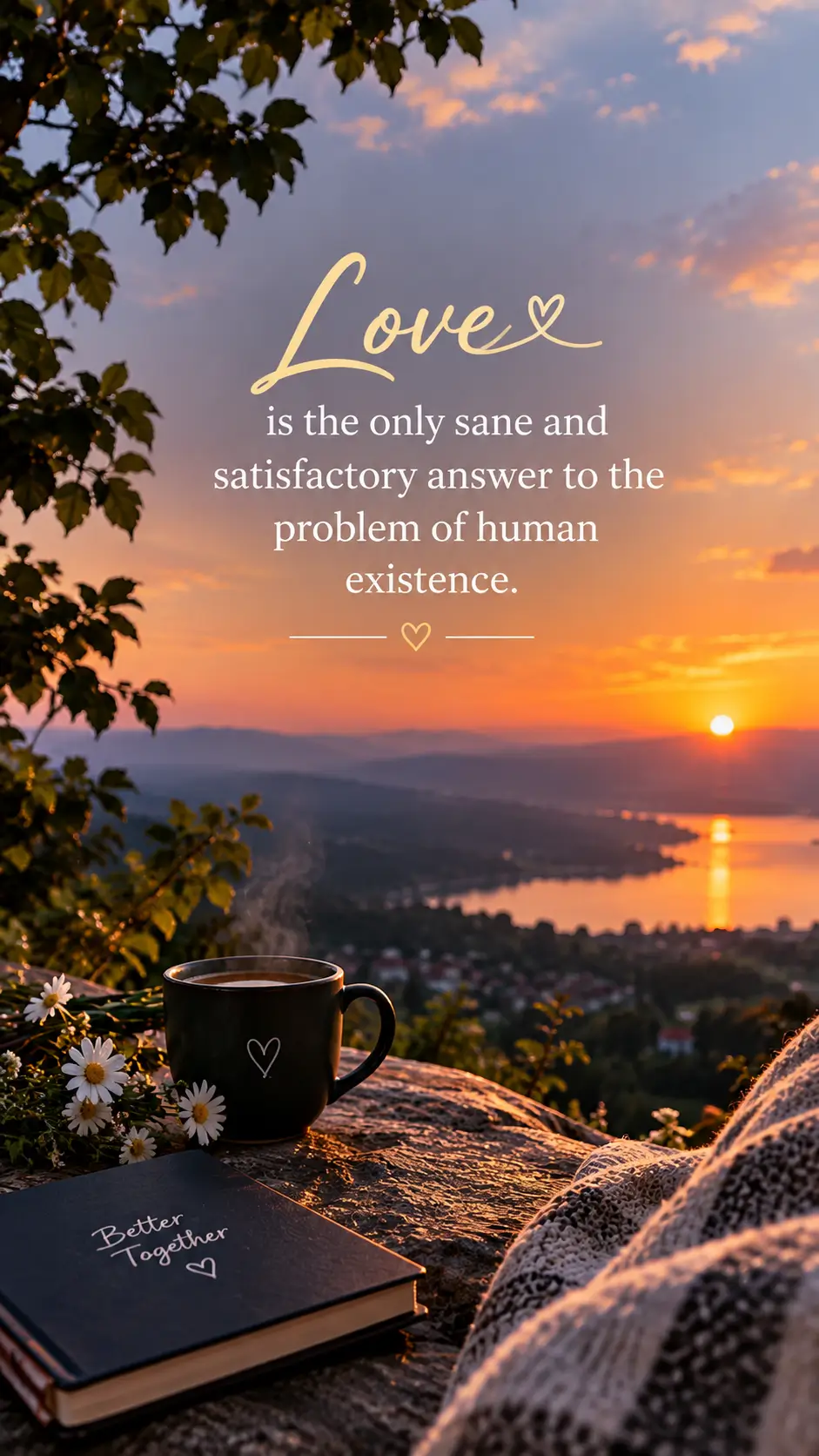 Love is the only sane and satisfactory answer to the problem of human existence.